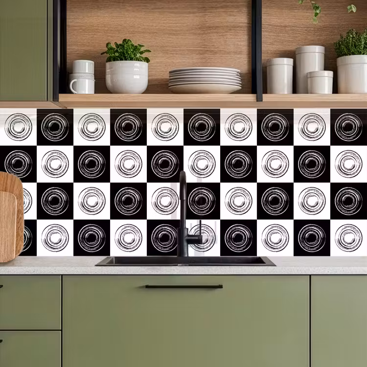 Keuken achterwand - Patronen - Schaakbord - Zwart Wit — 8