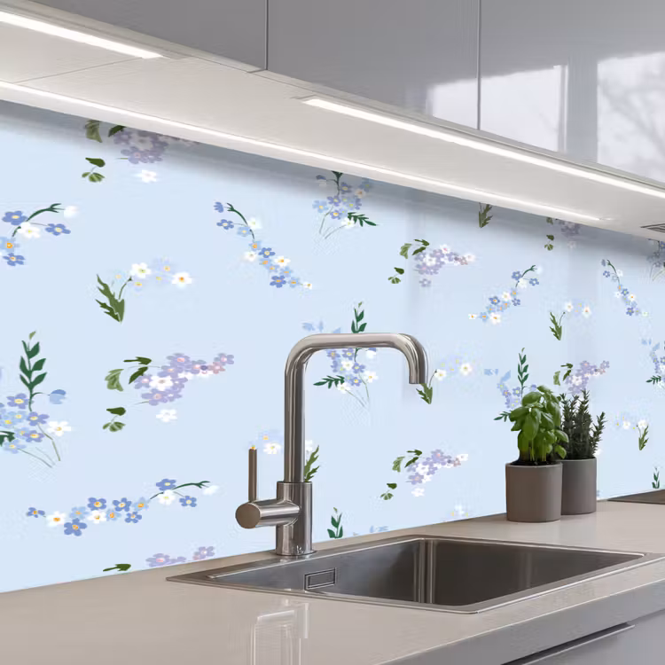 Keuken achterwand - Patroon - Bloemen - Versiering — 2