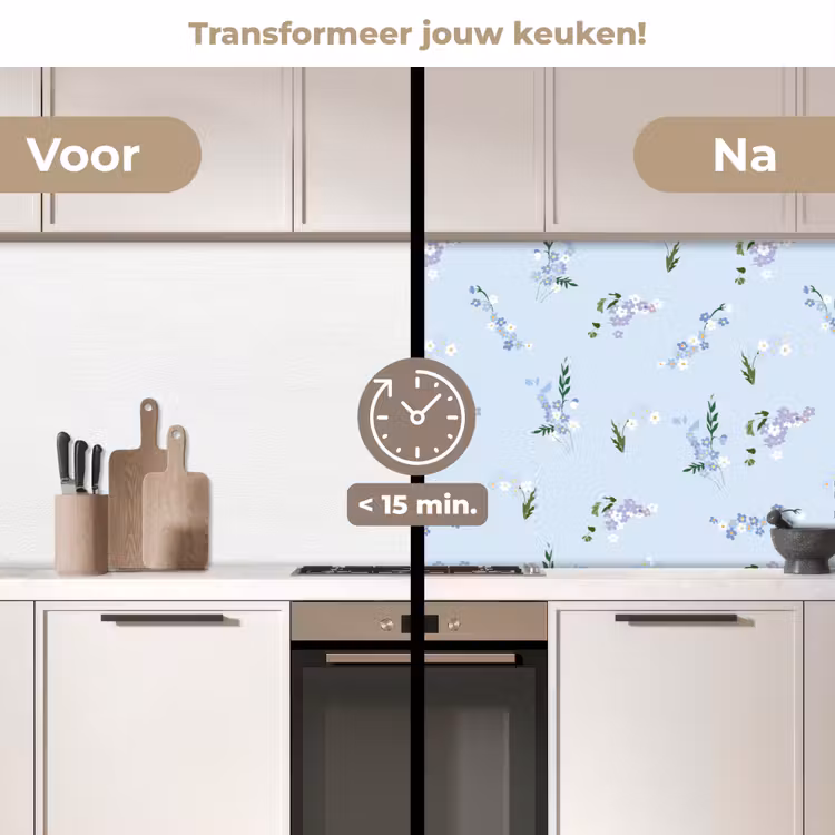 Keuken achterwand - Patroon - Bloemen - Versiering — 3