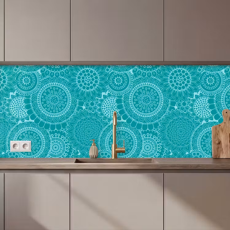 Keuken achterwand - Patroon - Zonnebloemen - Mandala — 1