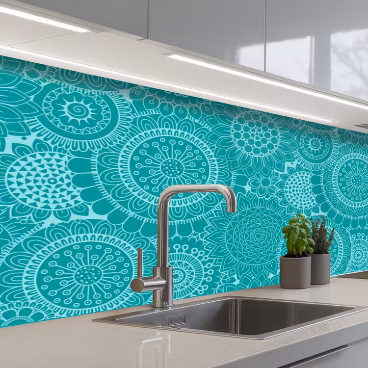 Keuken achterwand - Patroon - Zonnebloemen - Mandala — 2