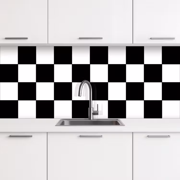 Keuken achterwand - Schaakbord - Patronen - Zwart Wit — 4