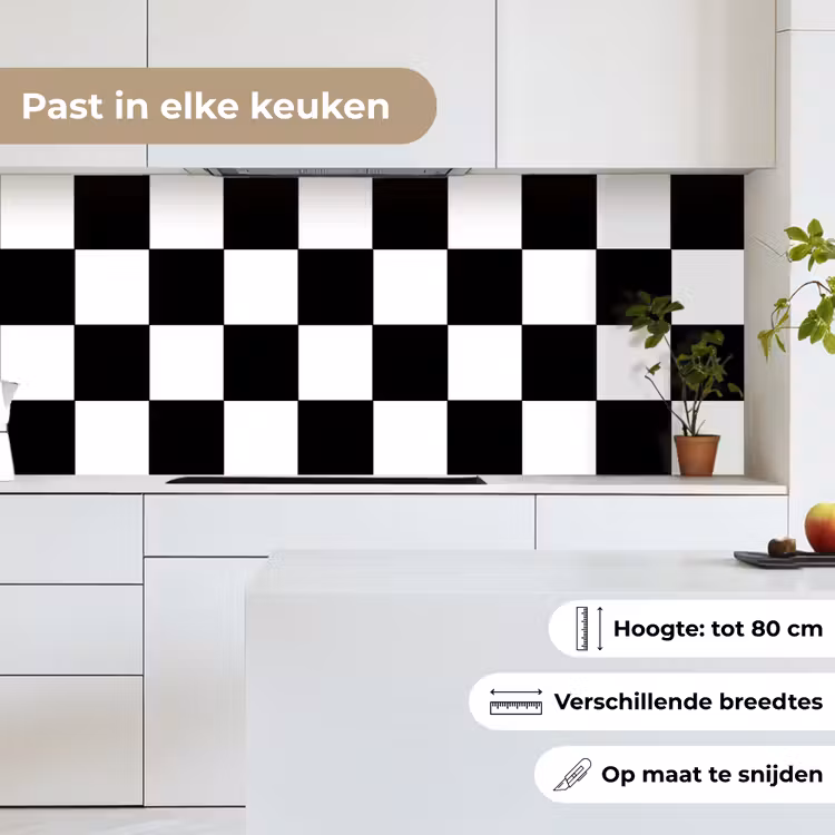 Keuken achterwand - Schaakbord - Patronen - Zwart Wit — 7