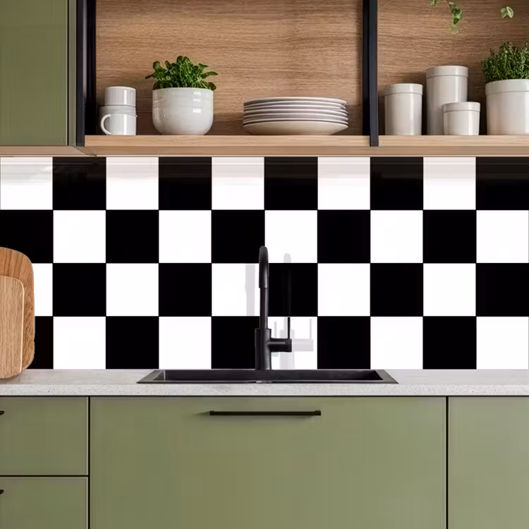 Keuken achterwand - Schaakbord - Patronen - Zwart Wit — 8