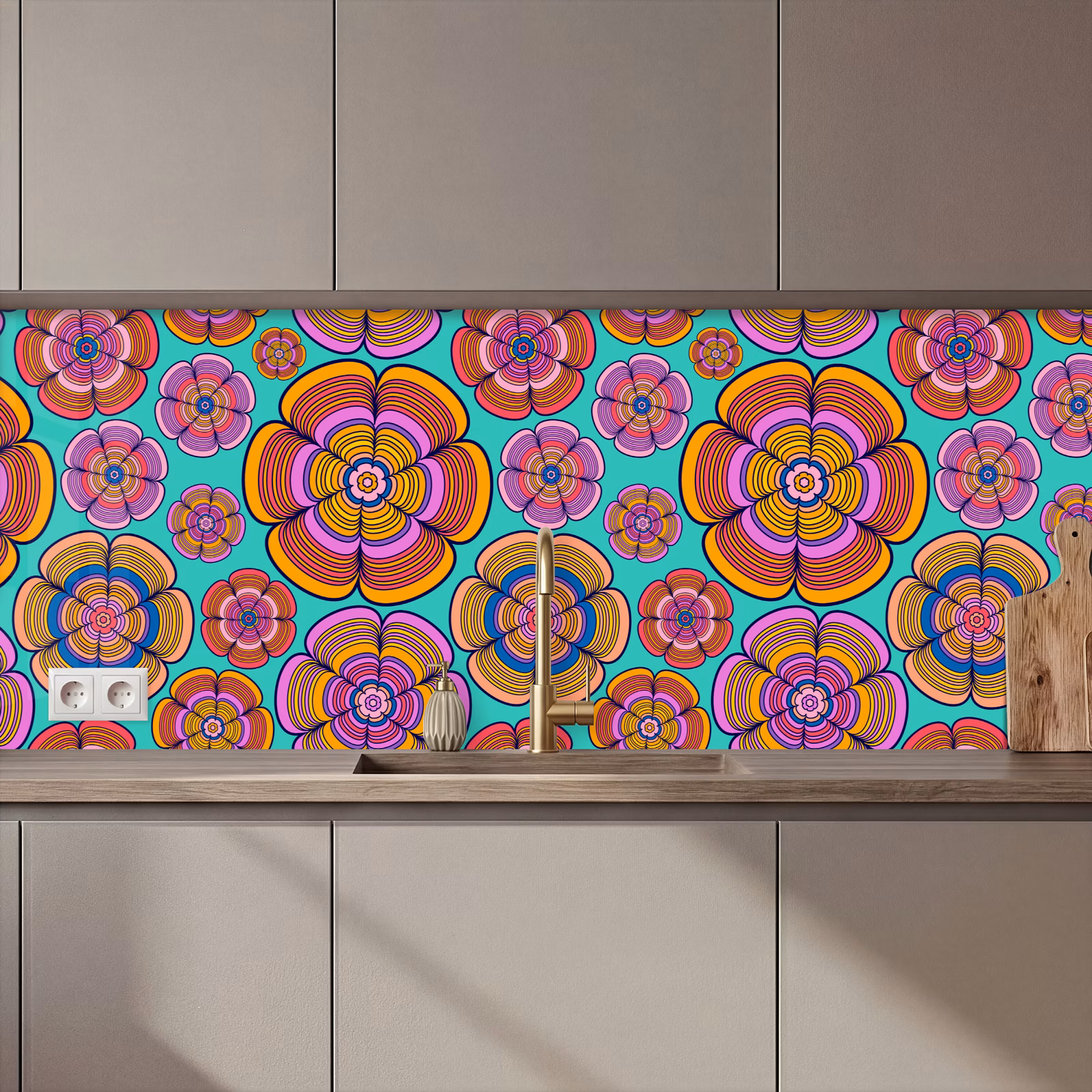 Keuken achterwand - Design - Flower Power - Kleuren — 1