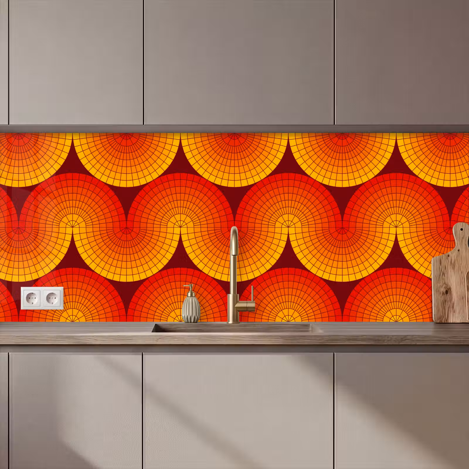 Keuken achterwand - Design - Retro - Rood - Abstract — 1