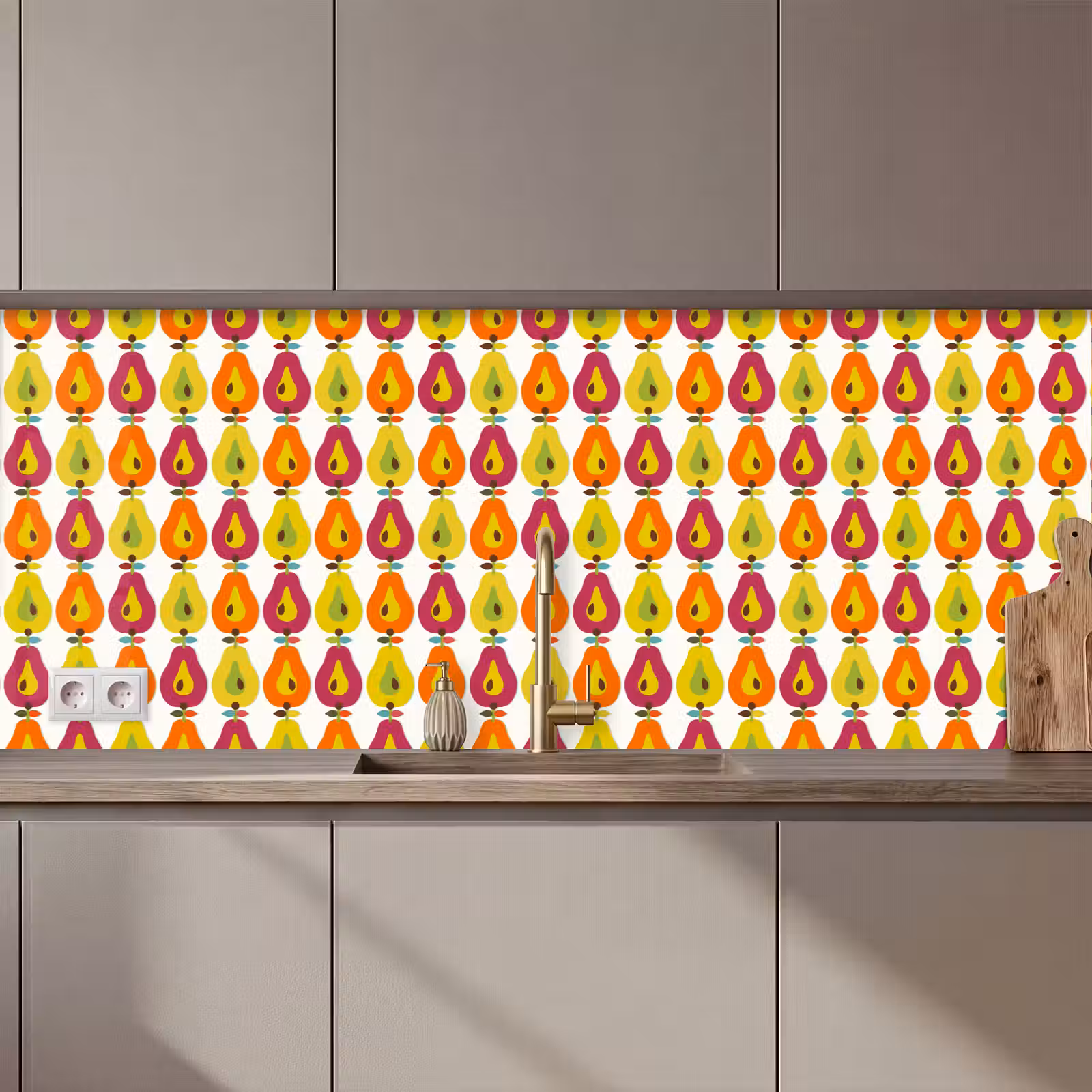Keuken achterwand - Retro - Design - Peer - Fruit — 1