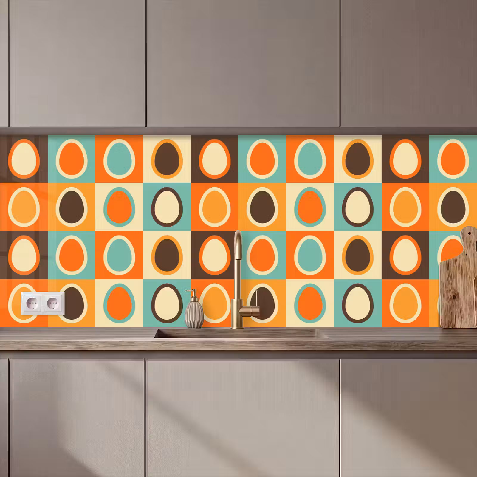 Keuken achterwand - Retro - Patronen - Ei — 1