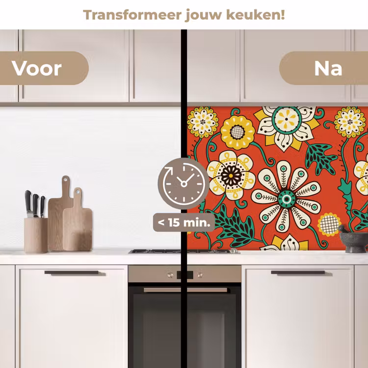 Keuken achterwand - Design - Bloemen - Hippie - Retro — 3