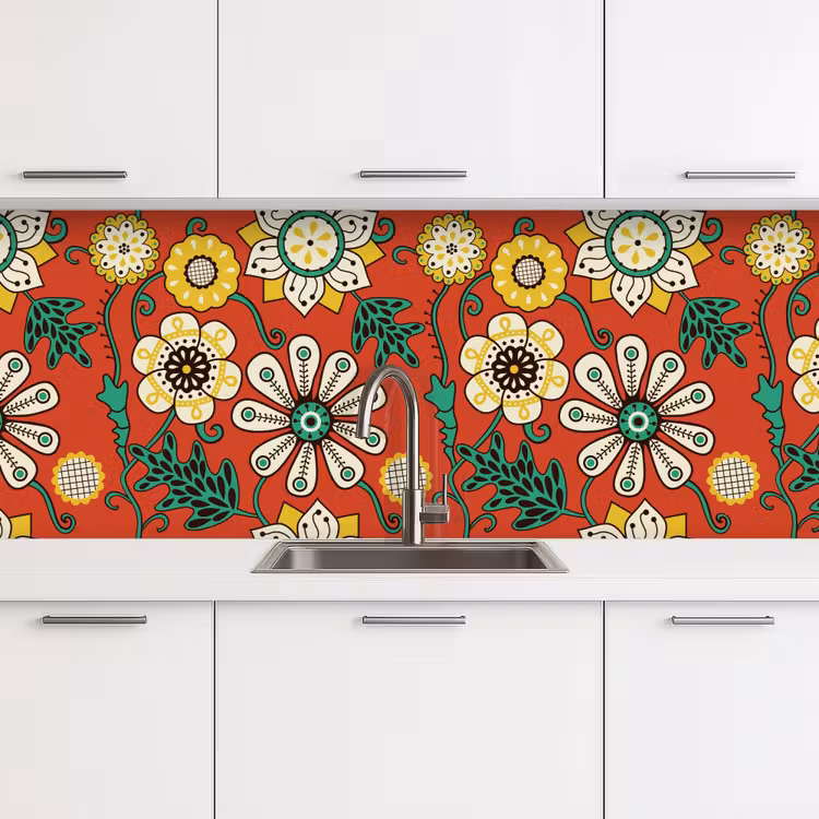 Keuken achterwand - Design - Bloemen - Hippie - Retro — 4