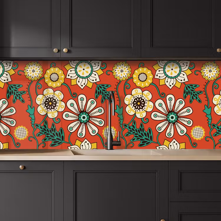 Keuken achterwand - Design - Bloemen - Hippie - Retro — 6