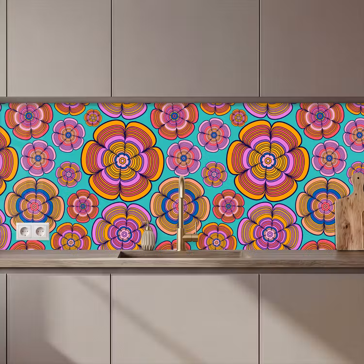 Keuken achterwand - Design - Flower Power - Kleuren — 1