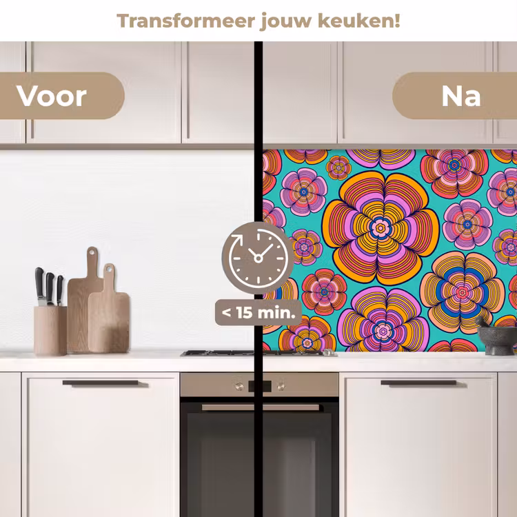 Keuken achterwand - Design - Flower Power - Kleuren — 3