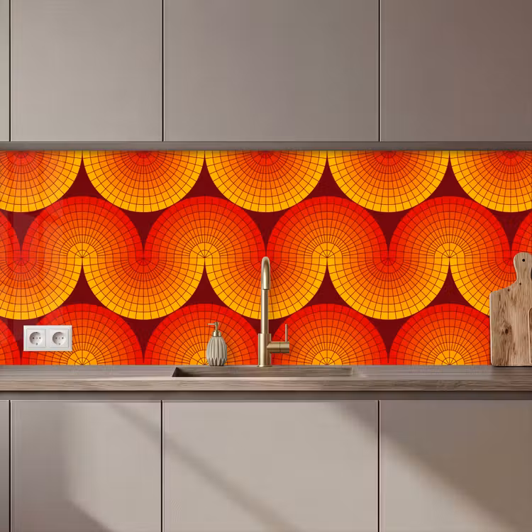 Keuken achterwand - Design - Retro - Rood - Abstract — 1