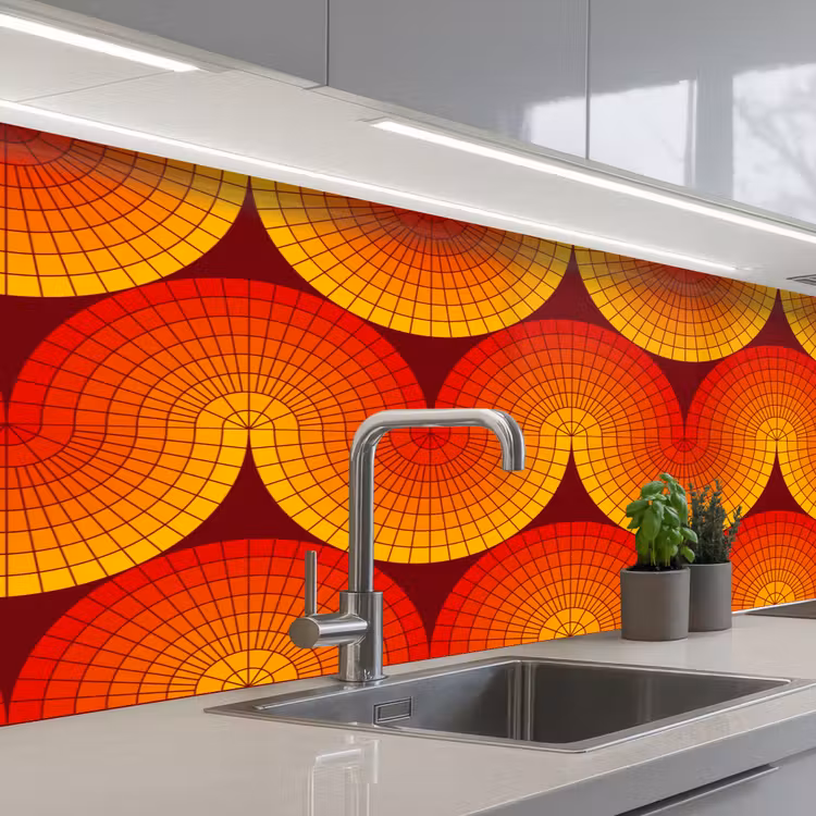 Keuken achterwand - Design - Retro - Rood - Abstract — 2