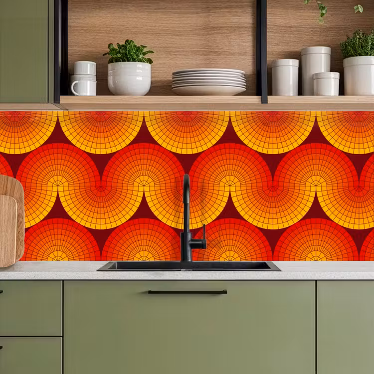 Keuken achterwand - Design - Retro - Rood - Abstract — 8