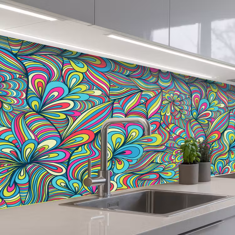 Keuken achterwand - Fantasy - Design - Kleuren - Retro — 2