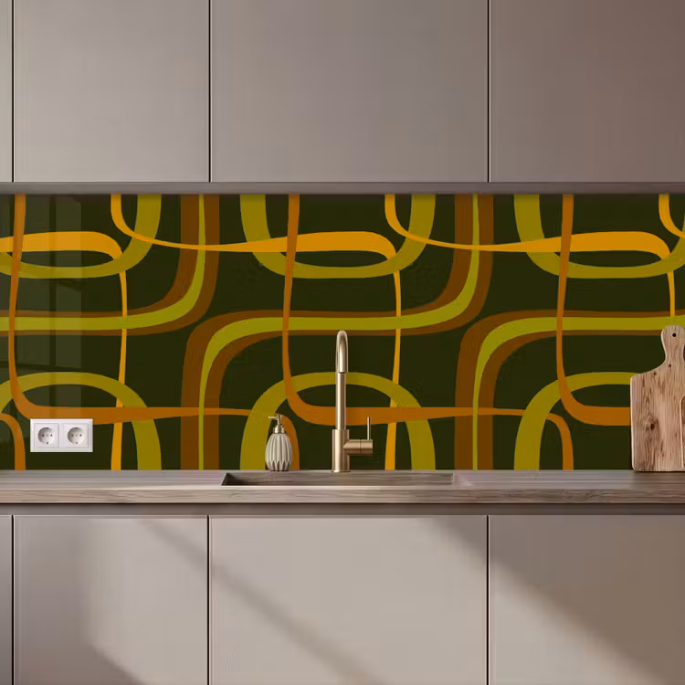 Keuken achterwand - Jaren 70 - Retro - Groen — 1