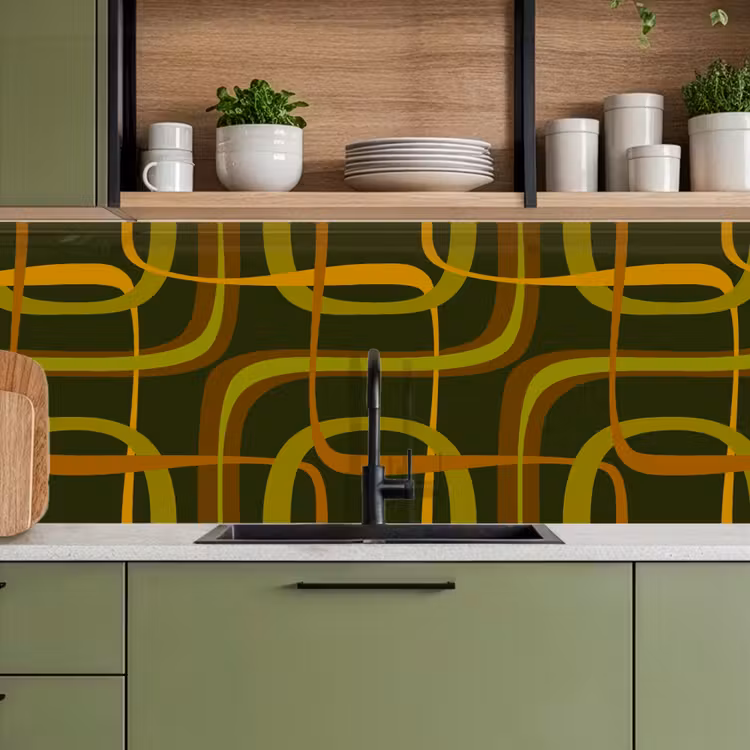 Keuken achterwand - Jaren 70 - Retro - Groen — 8