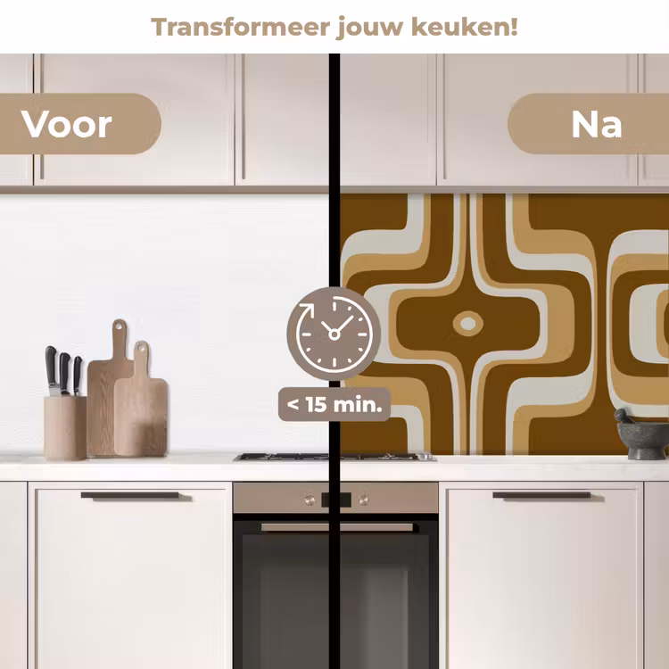Keuken achterwand - Retro - Design - Bruin — 3