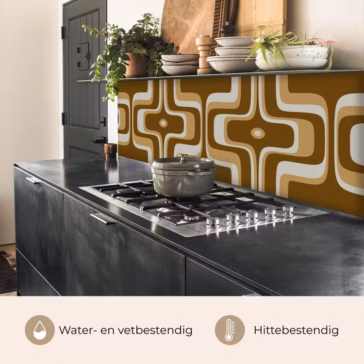 Keuken achterwand - Retro - Design - Bruin — 5