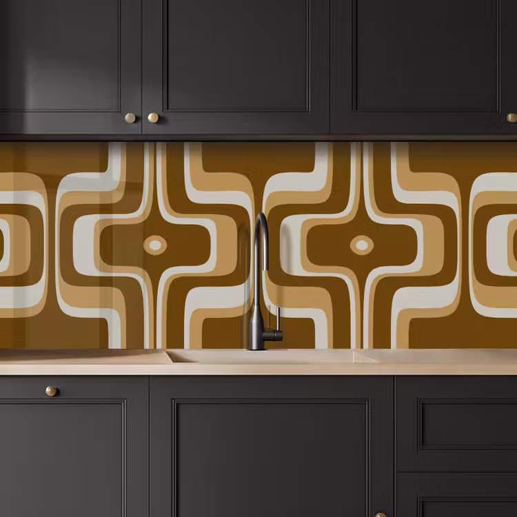 Keuken achterwand - Retro - Design - Bruin — 6