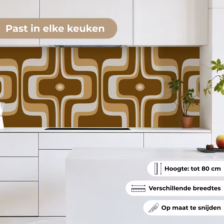 Keuken achterwand - Retro - Design - Bruin — 7