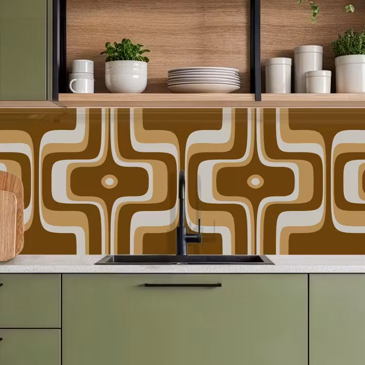 Keuken achterwand - Retro - Design - Bruin — 8