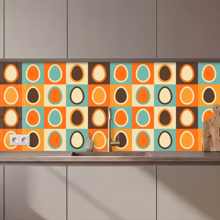 Keuken achterwand - Retro - Patronen - Ei — 1
