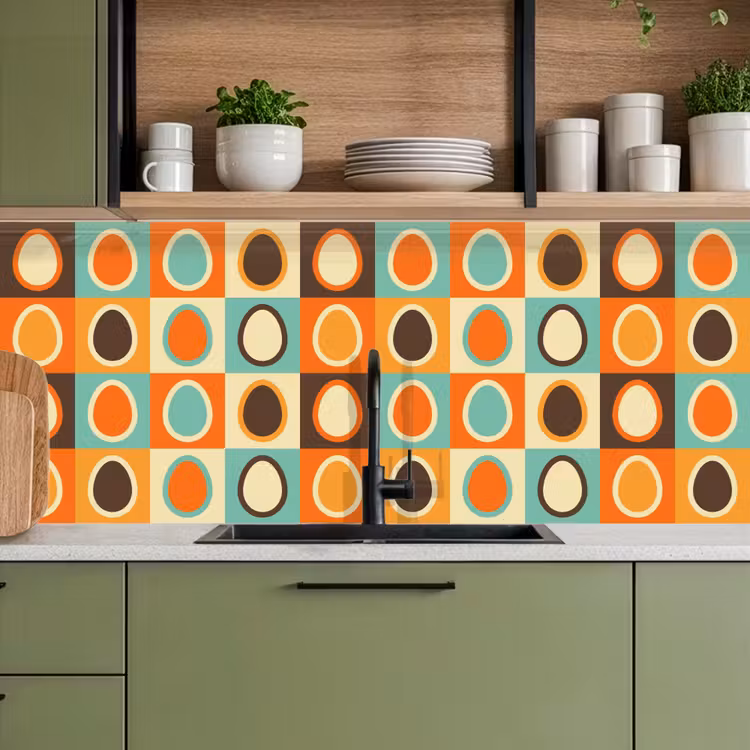 Keuken achterwand - Retro - Patronen - Ei — 8