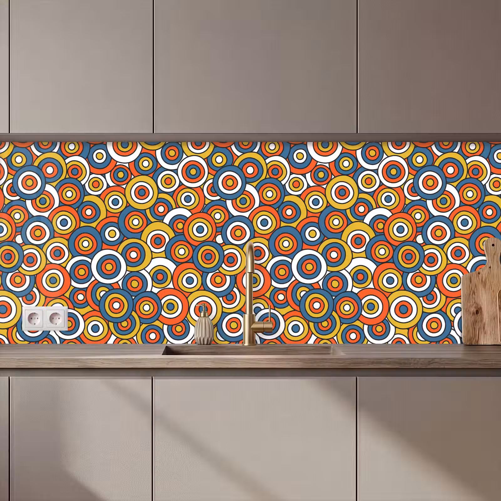 Keuken achterwand - Patroon - Retro - Cirkel — 1