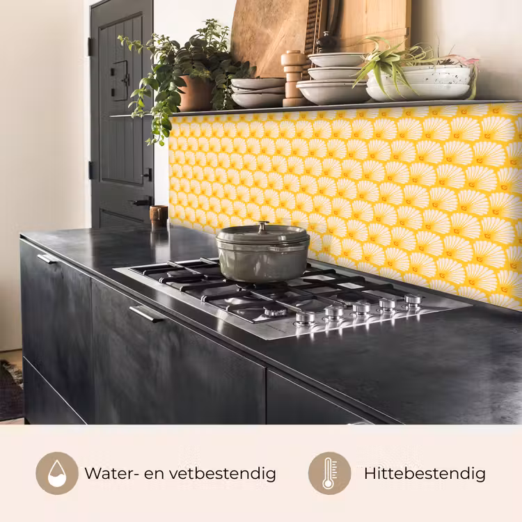 Keuken achterwand - Art Deco - Design - Schelp - Geel — 5