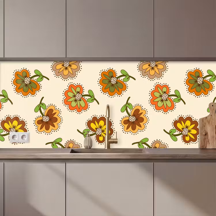 Keuken achterwand - Design - Bloemen - Retro - Vintage — 1