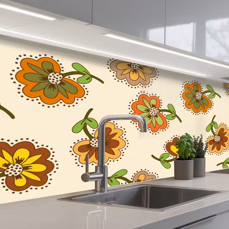 Keuken achterwand - Design - Bloemen - Retro - Vintage — 2