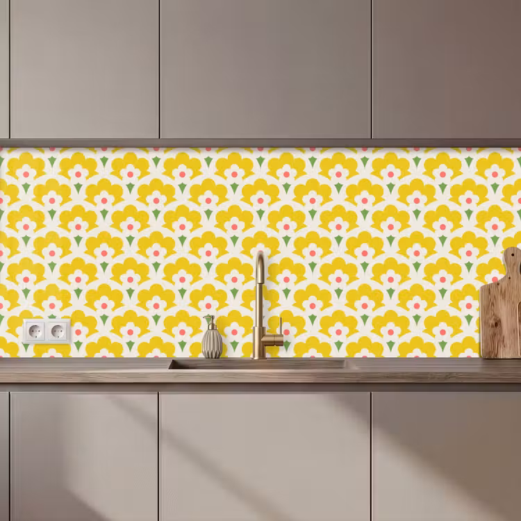 Keuken achterwand - Design - Retro - Seventies - Geel — 1