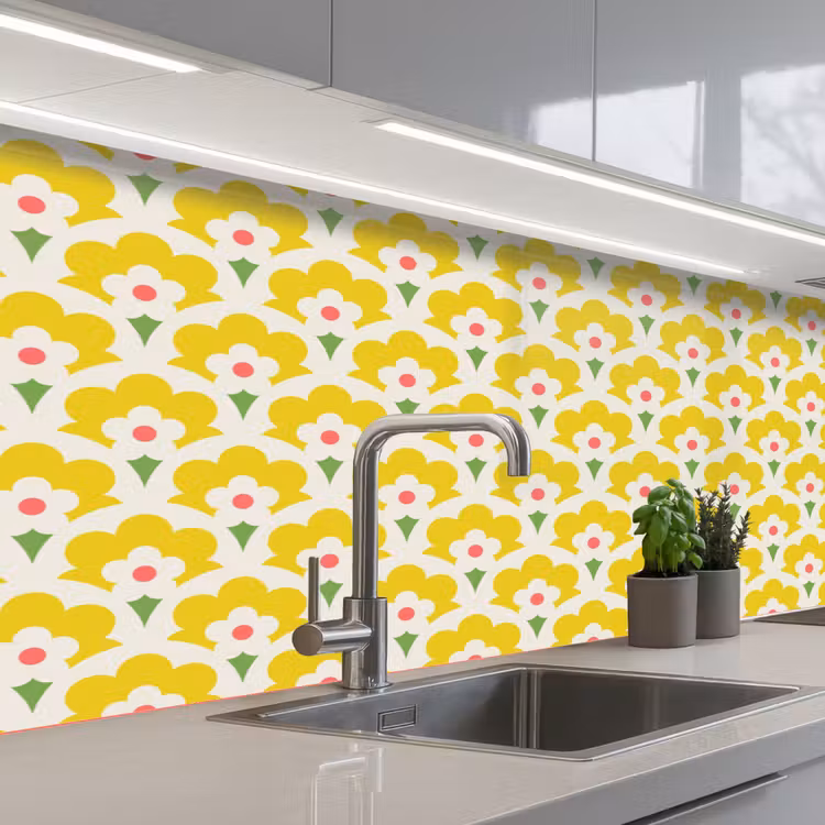 Keuken achterwand - Design - Retro - Seventies - Geel — 2