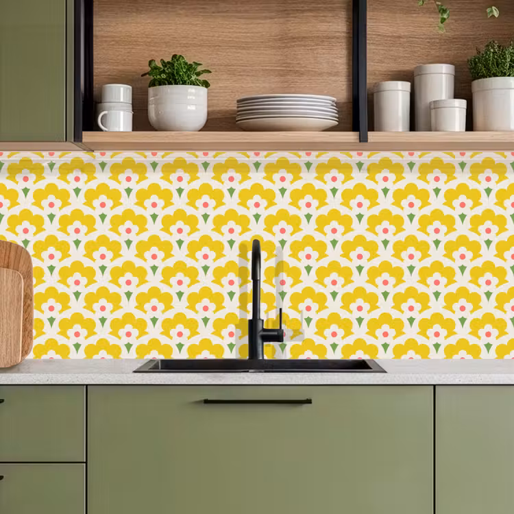 Keuken achterwand - Design - Retro - Seventies - Geel — 8