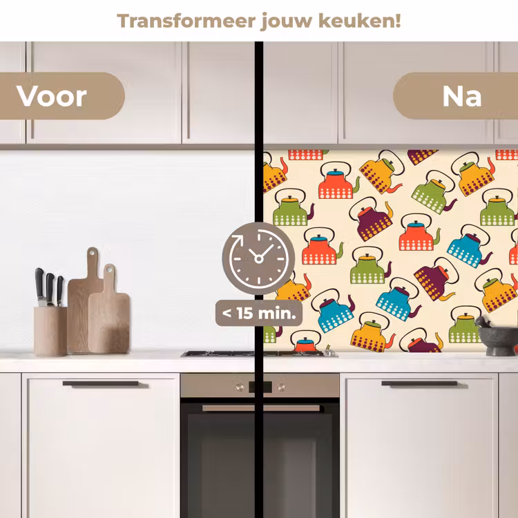 Keuken achterwand - Design - Retro - Theepot - Kleuren — 3