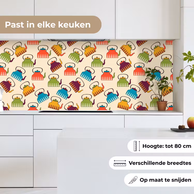 Keuken achterwand - Design - Retro - Theepot - Kleuren — 7