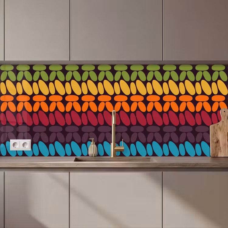 Keuken achterwand - Haakpatronen - Retro - Regenboog — 1