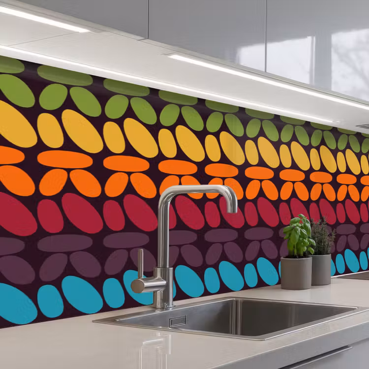 Keuken achterwand - Haakpatronen - Retro - Regenboog — 2