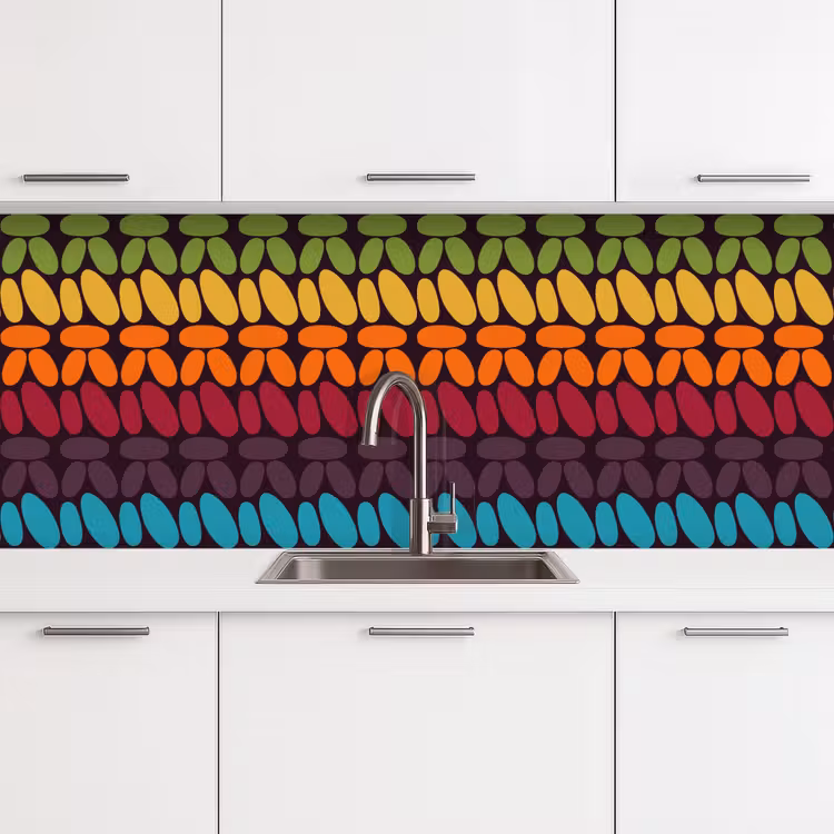 Keuken achterwand - Haakpatronen - Retro - Regenboog — 4
