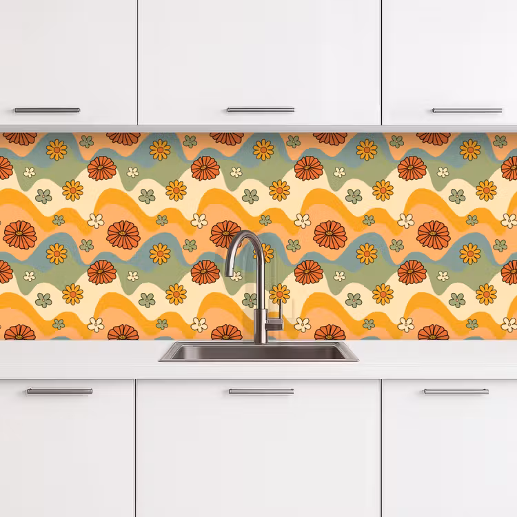 Keuken achterwand - Patronen - Bloemen - Vintage — 4