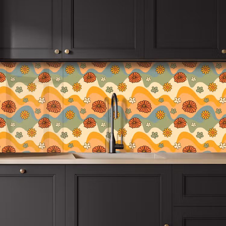 Keuken achterwand - Patronen - Bloemen - Vintage — 6