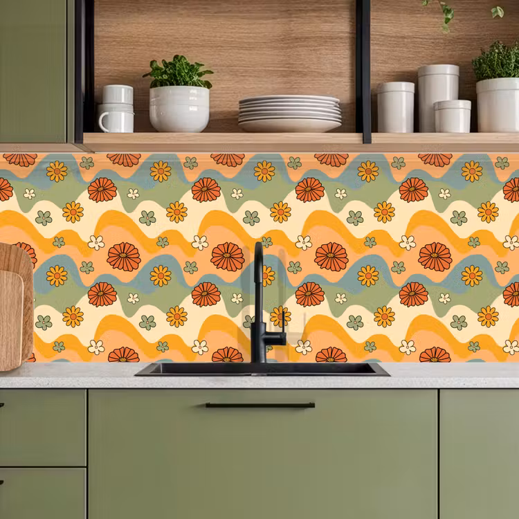 Keuken achterwand - Patronen - Bloemen - Vintage — 8