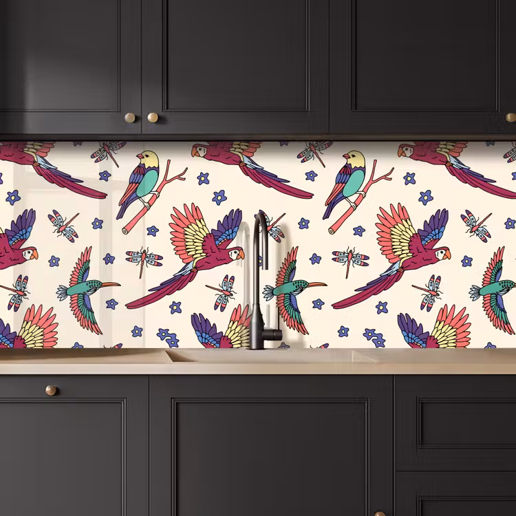 Keuken achterwand - Patronen - Vintage - Vogels — 6