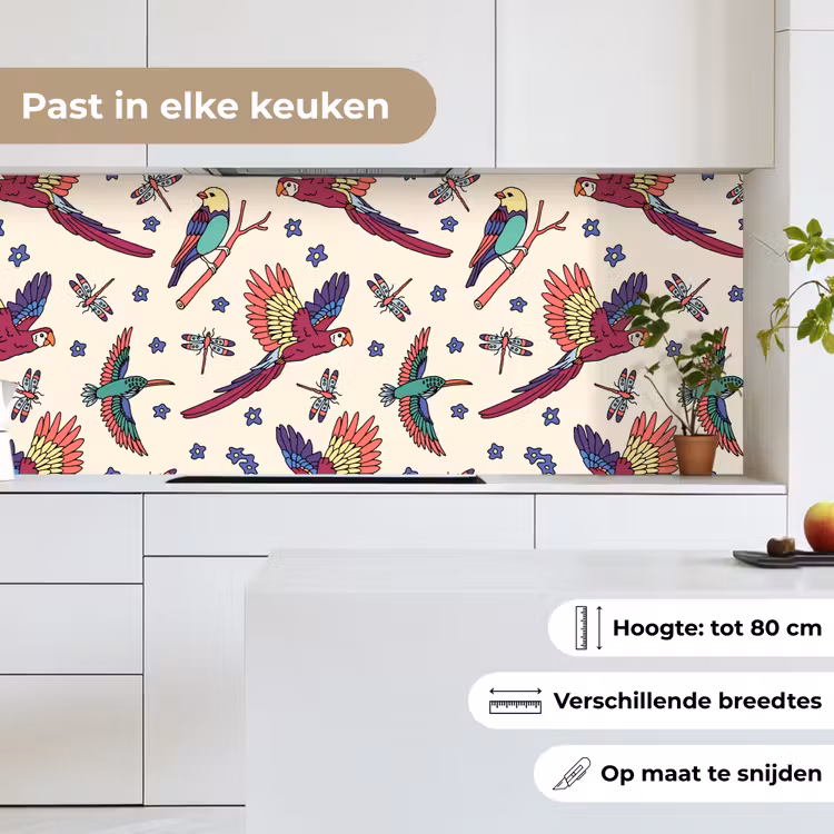 Keuken achterwand - Patronen - Vintage - Vogels — 7