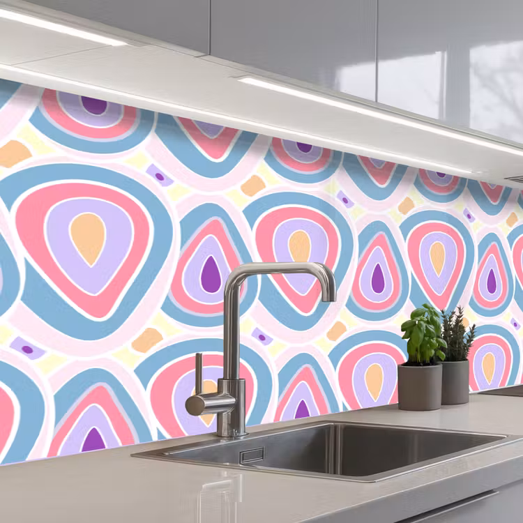 Keuken achterwand - Patroon - Agaat - Retro - Paars — 2