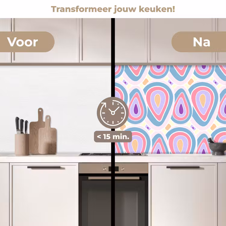 Keuken achterwand - Patroon - Agaat - Retro - Paars — 3