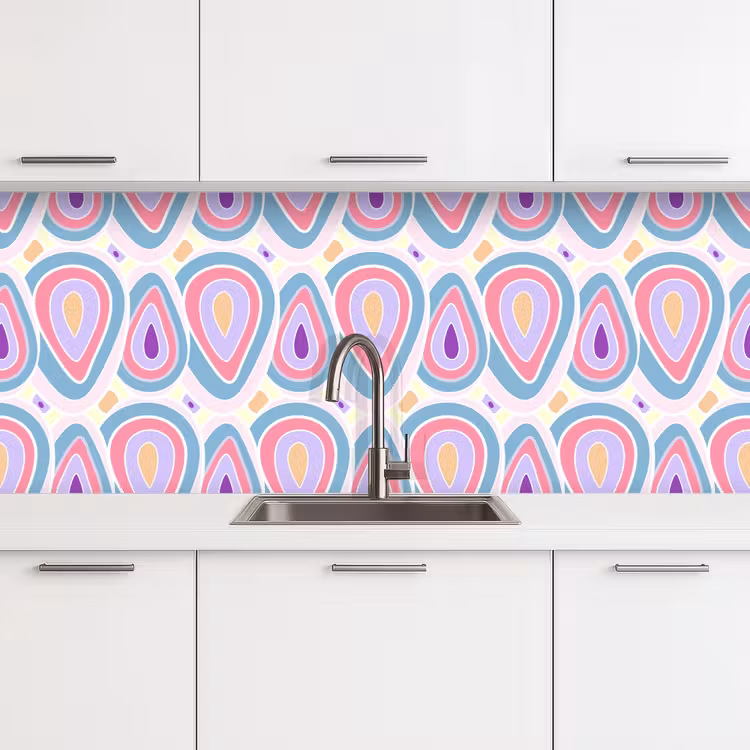 Keuken achterwand - Patroon - Agaat - Retro - Paars — 4